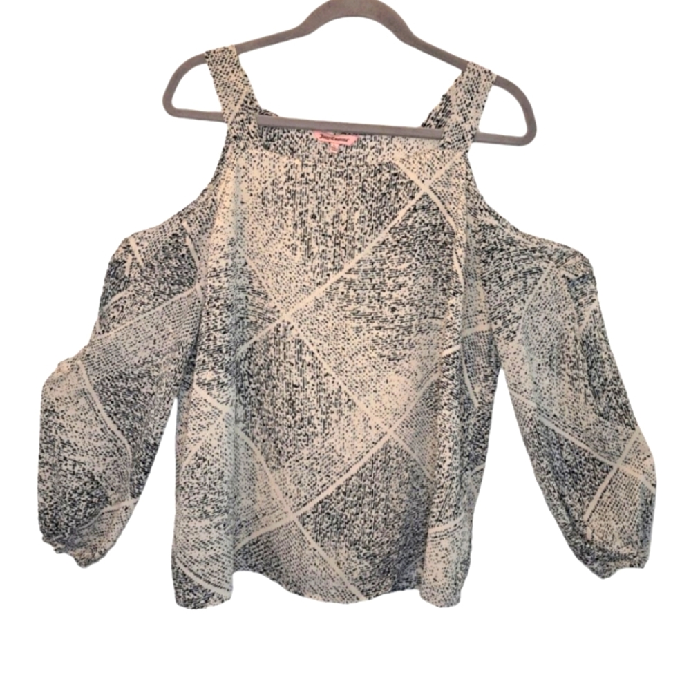 Juicy Couture Cold Shoulder Square Neck Blouse Size Large